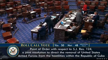 senado bloquea intento democrata: trump mantiene via abierta para acciones militares sobre cuba