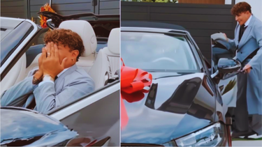 video: eduardo antonio recibe un lujoso mercedes-benz descapotable de su manager: no me lo creo