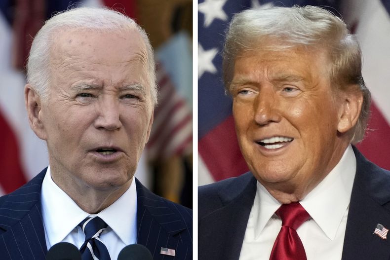 El presidente Joe Biden (izq) y el presidente electo Donald Trump (der) (AP foto/Susan Walsh, izq; Alex Brandon, der)