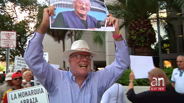 exiliados realizaron protesta por visita de los reyes a cuba