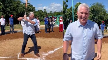 diaz-canel intenta lucir de pelotero y los cubanos lo fulminan en las redes sociales