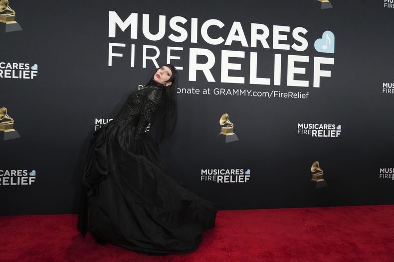 Lady Gaga llega a la 67ª entrega anual de los Grammy el domingo 2 de febrero de 2025 en Los Ángeles. (Foto Jordan Strauss/Invision/AP)