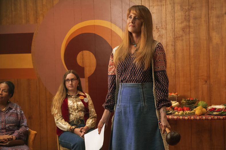 En esta imagen proporcionada por Apple TV+, Laura Dern en una escena de Palm Royale. (Apple TV+ via AP)