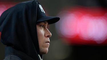 Aaron Judge de los Yankees de Nueva York durante el segundo inning del primer juego de la serie de comodines de la Liga Americana contra los Medias Rojas de Boston, el martes 29 de septiembre de 2026, en Nueva York. (AP Foto/Yuki Iwamura)