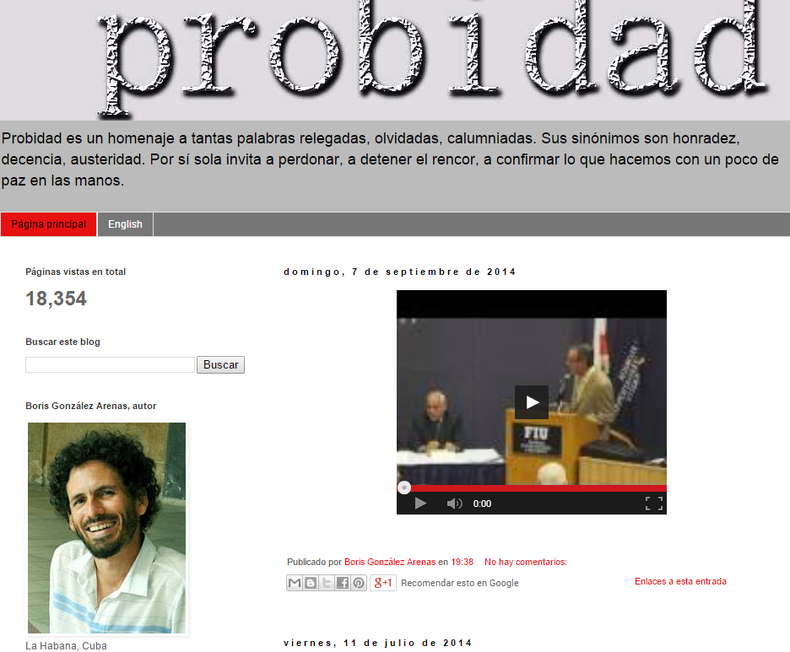 Boris González es autor del blog independiente Probidad Cuba.