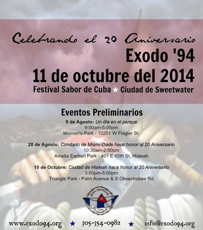 La fundación éxodo 1994 tiene como meta principal cambiar la visión que existe en la actualidad del balsero. El balsero no arriesgo su vida por un problema económico.