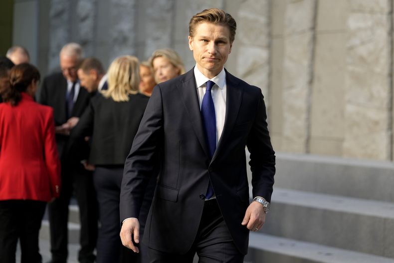 El ministro de defensa de Finlandia Antti Hakkanen en Bruselas el 12 de octubre del 2023. (AP foto/Virginia Mayo)