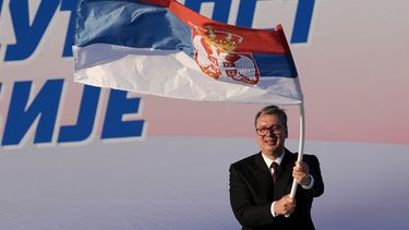 El presidente serbio Aleksandar Vucic en un evento en Belgrado el 27 de junio del 2026. (AP foto/Darko Vojinovic)