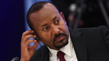 El primer ministro de Etiopía Abiy Ahmed Ali en una conferencia en Moscú, el 25 de septiembre del 2025. (Sergei Bulkin, Sputnik, Kremlin Pool Photo via AP)
