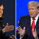 En esta combinación de fotos, la candidata a la vicepresidencia, la senadora Kamala Harris, habla durante un debate, el 7 de octubre de 2020, en Salt Lake City, izquierda, y el candidato presidencial republicano, el expresidente Donald Trump, habla durante un debate, el 27 de junio de 2024, en Atlanta. (AP Foto)