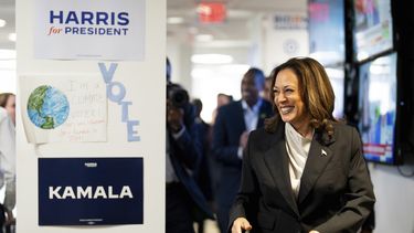 La vicepresidenta Kamala Harris llega a las oficinas de su equipo de campaña en Wilmington, Delaware, el lunes 22 de julio de 2024. (Erin Schaff/The New York Times vía AP, Pool)