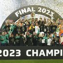 León celebra tras conseguir el título de la Liga de Campeones de la CONCACAF al vencer en el duelo de vuelta al LAFC el domingo 4 de junio del 2023. (AP Foto/Marcio Jose Sanchez)