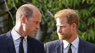 ARCHIVO - El príncipe Guillermo de Gran Bretaña y el príncipe Enrique de Gran Bretaña caminan uno al lado del otro después de ver ofrendas florales para la difunta reina Isabel II en las afueras del castillo de Windsor, en Windsor, Inglaterra, el sábado 10 de septiembre de 2022. Documentos judiciales dicen que el príncipe Guillermo recibió en silencio “una suma muy grande de dinero” en un acuerdo por espionaje telefónico de 2020 con la editorial de diarios británica del imperio de medios de Rupert Murdoch. Los documentos judiciales emitidos el 25 de abril de 2023 en una de las demandas de su hermano contra los periódicos británicos dicen que el príncipe de Gales, heredero del trono británico, recibió discretamente un acuerdo en 2020. (Foto AP/Martin Meissner, archivo)