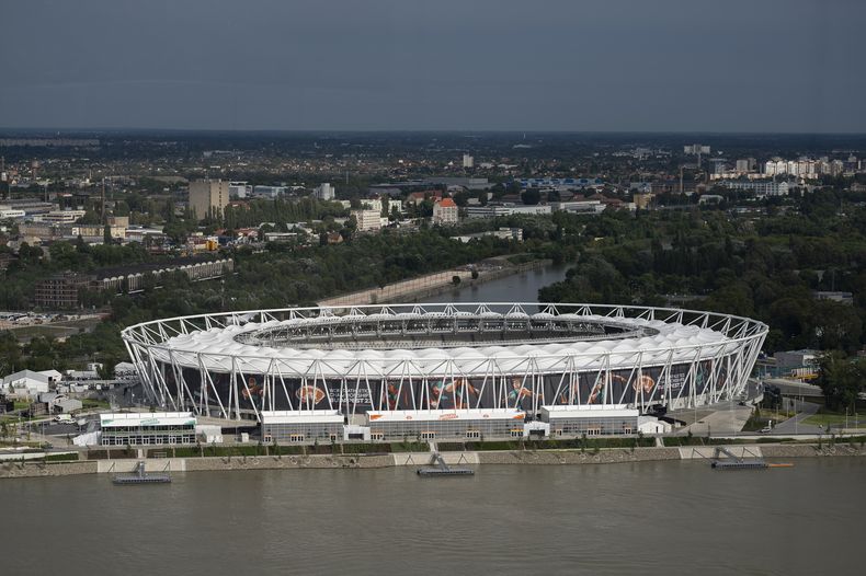 La foto del 9 de agosto de 2023 muestra el Centro Atlético Nacional de Budapest (AP Foto/Denes Erdos)