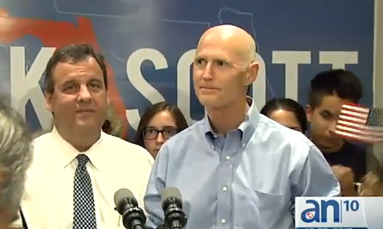 El Gobernador de Nueva Jersey llegó hasta la Florida para echarle una mano al gobernador Rick Scott, en busca de la reelección.