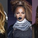 Esta combinación de imágenes muestra a Eminem, de izquierda a derecha, Sheryl Crow, Janet Jackson y Alanis Morissette. (Foto AP)