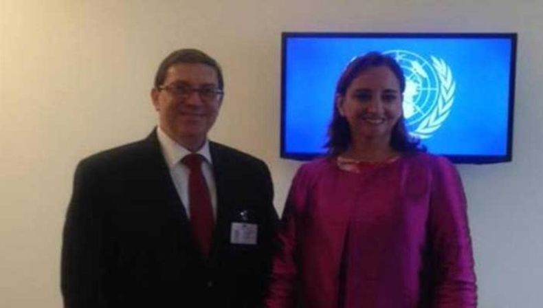 La canciller mexicana, Claudia Ruiz Massieu, se reunió en Nueva York con su homólogo cubano, Bruno Rodríguez.