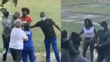 campeona olimpica cubana  yipsi moreno, se enfrenta con violencia a estudiantes de la espa nacional