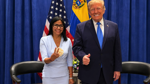 Trump y Delcy Rodríguez se reúnen por primera vez en histórico acercamiento entre EEUU y Venezuela