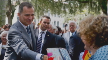 Reyes de España  visitan la ciudad de San Agustín