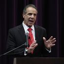 El exgobernador de Nueva York, Andrew Cuomo, habla en el Foro de Candidatos a la Alcaldía de Nueva York en el Medgar Evers College el miércoles 23 de abril de 2025, en Nueva York. (AP Foto/Frank Franklin II)