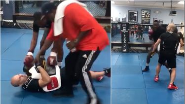 boxeador cubano yunier dorticos noquea a su propio entrenador con un rectazo al menton