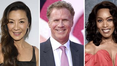 Esta cobinación de fotografías muestra a Michelle Yeoh, de izquierda a derecha, Will Ferrell y Angela Bassett. Yeoh, Ferrell y Bassett, junto con Amanda Seyfried, Julia Garner, George Lopez y Justin Hartley serán algunos de los presentadores de los Globos de Oro de este año. Los Globos de Oro se transmitirán en vivo el 7 de enero de 2024. (Foto AP)