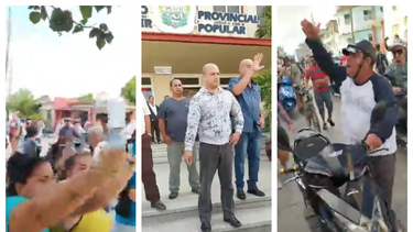 video: fuerte protesta de cientos de cuentapropistas frente al gobierno de la ciudad de villa clara