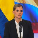 La presidenta de Costa Rica, Laura Fernández, habla durante una conferencia de prensa conjunta con el presidente de Colombia, Abelardo de la Espriella, en Barranquilla, Colombia, el martes 22 de septiembre de 2026. (Foto AP/Vanexa Romero)