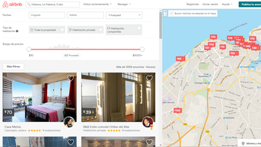 Casas particulares para alquilar en La Habana que oferta la web de Airbnb.