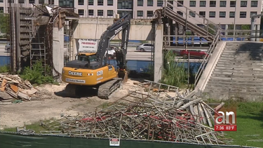 comienzan las tareas para demoler restos del puente de fiu