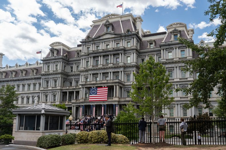 El Edificio Ejecutivo Eisenhower en Washington el 30 de julio del 2026. (AP foto/Julia Demaree Nikhinson)