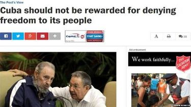 americateve | El Gobierno cubano "no debe ser recompensado por negar libertad al pueblo", advierte el diario estadounidense.