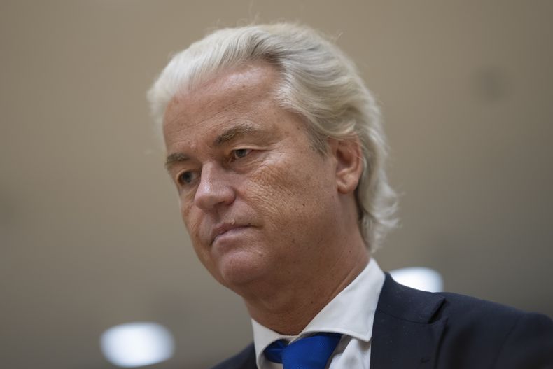 El legislador holandés Geert Wilders en Schiphol cerca de Ámsterdam, Holanda, el 9 de septiembre del 2024. (Foto AP/Peter Dejong)