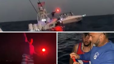 asi la flotilla de exiliados cubanos de miami lanzaron bengalas frente a las costas de cuba