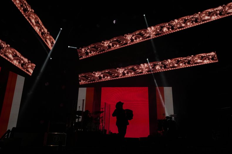 La banda mexicana Pesado durante su concierto en el segundo día del festival Arre en la Ciudad de México el 10 de septiembre de 2023. (Foto AP/Fernando Llano)