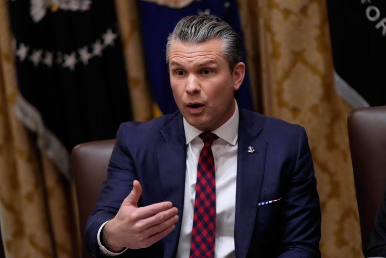 El secretario de Defensa de Estados Unidos Pete Hegseth en la Casa Blanca en Washington el 2 de diciembre del 2025. (AP foto/Julia Demaree Nikhinson)