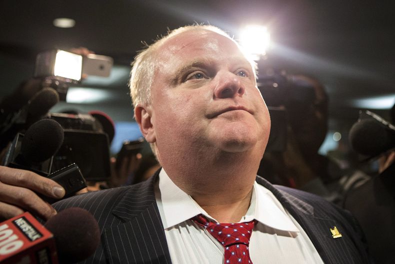 Foto del 10 de enero del 2014 del alcalde de Toronto Rob Ford en una conferencia de prensa.    (Foto AP/The Canadian Press, Chris Young)