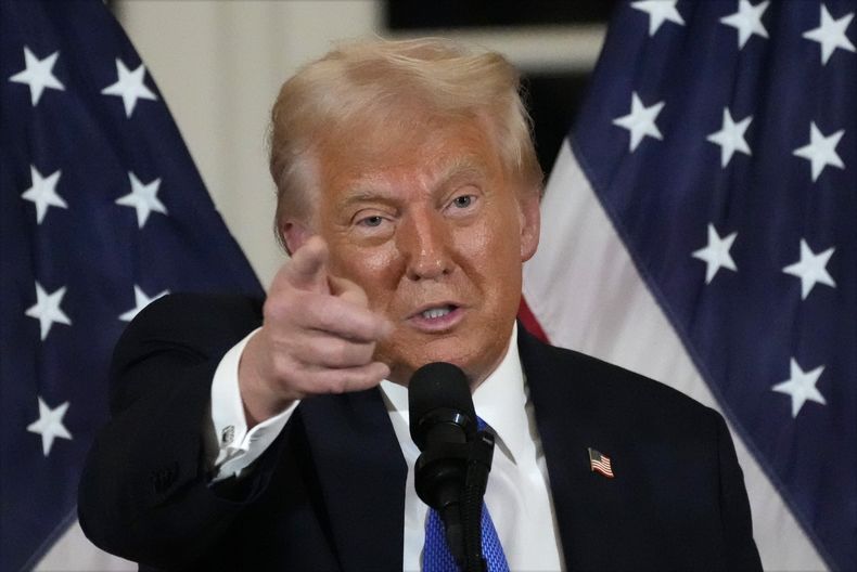 El presidente estadounidense Donald Trump en Mar-a-Lago en Palm Beach, Florida, el 7 de febrero del 2025. (AP foto/Ben Curtis)