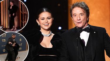 selena gomez se cae en la alfombra roja de los sag awards