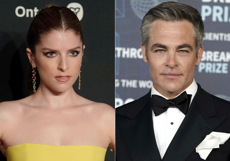Anna Kendrick en el estreno de Alice, Darling en el Festival Internacional de Cine de Toronto el 11 de septiembre de 2022, izquierda, y Chris Pine en la novena ceremonia del premio Breakthrough en Los Angeles el 15 de abril de 2023. Kendrick y Pine estrenarán sus óperas primas Woman of the Hour y Poolman, respectivamente, en Toronto. (Foto AP)