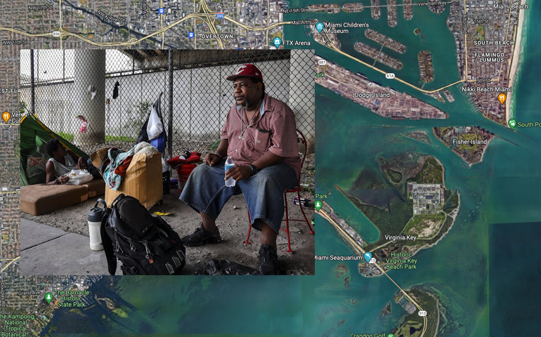 Miami estudia plan para trasladar a desamparados a campamento en isla en La Bahía Biscayne