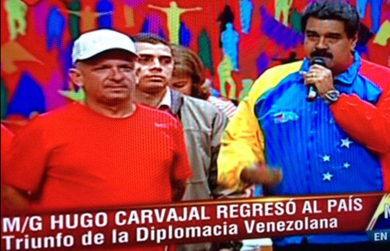 El presidente de la República, Nicolás Maduro, expresó que el exdirector de inteligencia militar venezolana, Hugo Carvajal, "fue rescatado por la operación política, diplomática que ha desplegado el gobierno bolivariano".