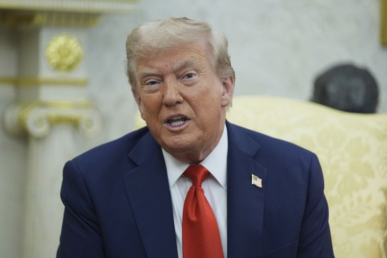 El presidente estadounidense Donald Trump en la Oficina Oval en la Casa Blanca en Washington el 3 de septiembre del 2025. (AP foto/Evan Vucci)