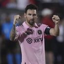 Lionel Messi del Inter Miami celebra tras convertir su remate en la tanda de penales ante FC Dallas en la Leagues Cup, el domingo 6 de agosto de 2023, en Frisco, Texas. (AP Foto/LM Otero)