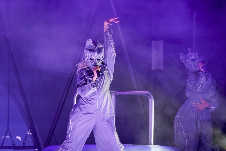 La cantante estadounidense Camila Cabello durante su concierto en el festival HERA HSBC en la Ciudad de México el sábado 24 de agosto de 2024. (Foto AP/Aurea Del Rosario)