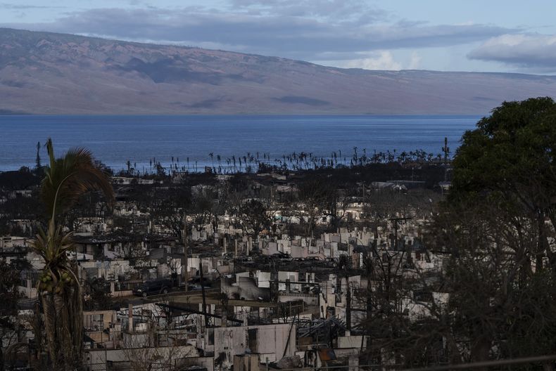 Casas consumidas por los incendios recientes, el miércoles 16 de agosto de 2023, en Lahaina, Hawai. (AP Foto/Jae C. Hong)