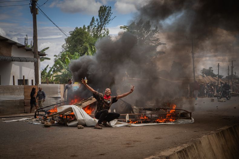 Una protesta en Arusha, Tanzania, el día de las elecciones el 29 de octubre del 2025. (AP foto/str)