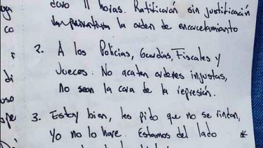 Leopoldo López envió un mensaje de puño y letra a sus seguidores