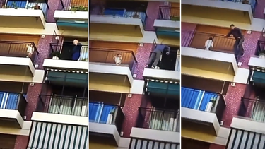 argentina: salta al balcon vecino de un quinto piso para rescatar a un bebe (video)